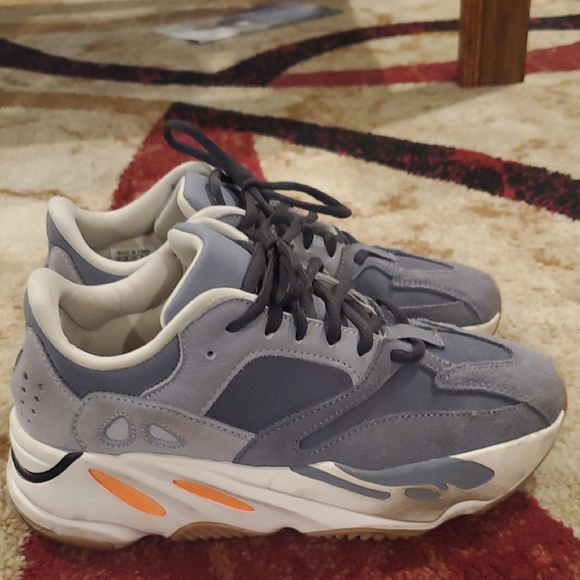 Yeezy Other - Boys Adidas Yeezy Gray and Orange Sneakers Sz 5